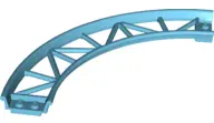 Medium Azure Train, Track Roller Coaster Curve, 90 degrees
