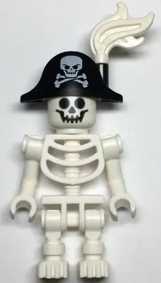 Skeleton - Standard Skull, Bent Arms Vertical Grip, Black Bicorne Hat with Skull and Crossbones, Whi