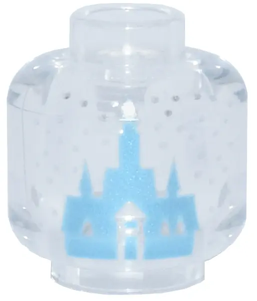 Minifigure, Head without Face with Metallic Light Blue Castle and and Silver Snowflakes / Dots Patte