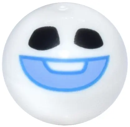 Technic Ball Joint with Black Eyes, Bright Light Blue Mouth Smile, Dark Azure Outline Pattern (Froze
