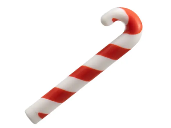 White Minifigure, Utensil Cane with Molded Red Candy Stripe Pattern