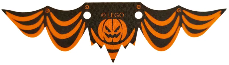 Orange Cloth Banner Flag with Pumpkin Jack O' Lantern and Black Gathers Pattern