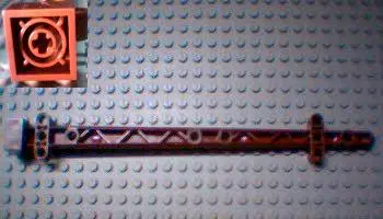 Reddish Brown Boat, Mast 2 x 2 x 20 with Holes and Axle Hole (x Shape / + Orientation)