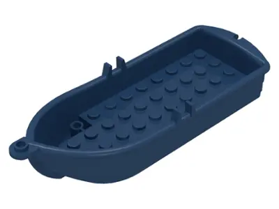 Dark Blue Boat, 14 x 5 x 2 with Oarlocks and 2 Hollow Inside Studs