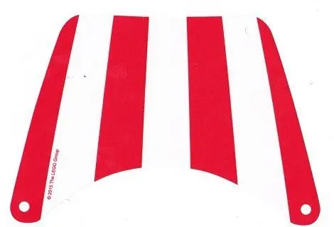 White Cloth Sail 19 x 13 Top with Red Stripes Pattern