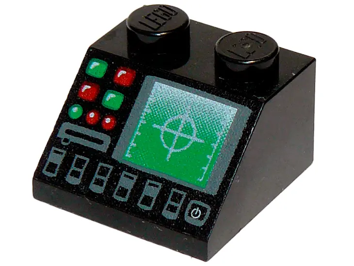 Black Slope 45 2 x 2 with Radar and Disk Slot Pattern