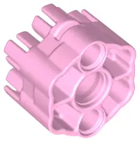 Bright Pink Projectile Launcher Part, Rapid Shooter Six Barrel - Angled Barrels