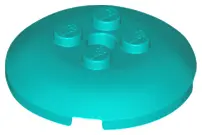 Dark Turquoise Brick, Round 4 x 4 x 2/3 Dome Top with Hole
