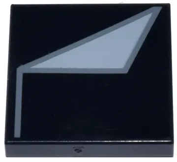 Black Tile 2 x 2 with Light Bluish Gray Triangle and Dark Bluish Gray Line Pattern (BrickHeadz Luke 