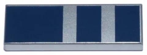 Metallic Silver Tile 1 x 3 with Dark Blue Rectangles Pattern (BrickHeadz R2-D2 Head)