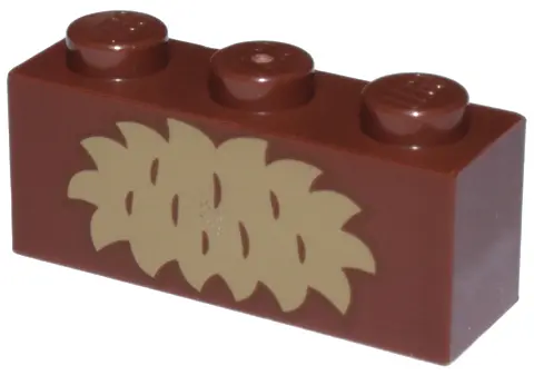 Reddish Brown Brick 1 x 3 with Dark Tan Fur Pattern (BrickHeadz Wicket Torso)