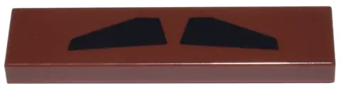 Reddish Brown Tile 1 x 4 with 2 Black Pentagonal Shapes Pattern (BrickHeadz Lando Calrissian Moustac