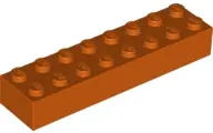 Dark Orange Brick 2 x 8
