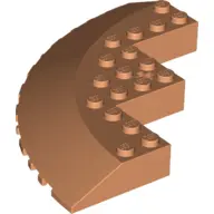 Nougat Brick, Round Corner 10 x 10 with Slope 33 Edge, Axle Hole, Facet Cutout