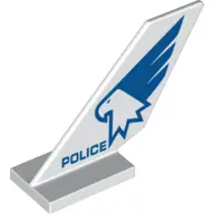White Tail Shuttle with 'POLICE' and Eagle Head with Wing Pattern on Both Sides