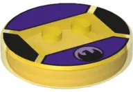 Trans-Yellow Dimensions Toy Tag 4 x 4 x 2/3 with 2 Studs and Trans-Orange Bottom with Black Bird in 