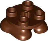 Brown Legs with Plate Round 2 x 2 and Axle Hole - 2 Feet