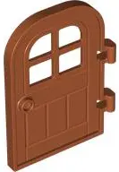 Orange Door 1 x 4 x 6 Curved Top with Window with 4 Panes and Stud Handle, Reinforced Edge