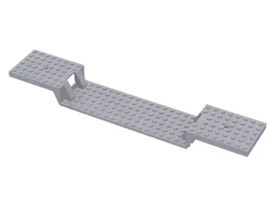 Light Bluish Gray Train Base 6 x 34 Split-Level without Bottom Tubes