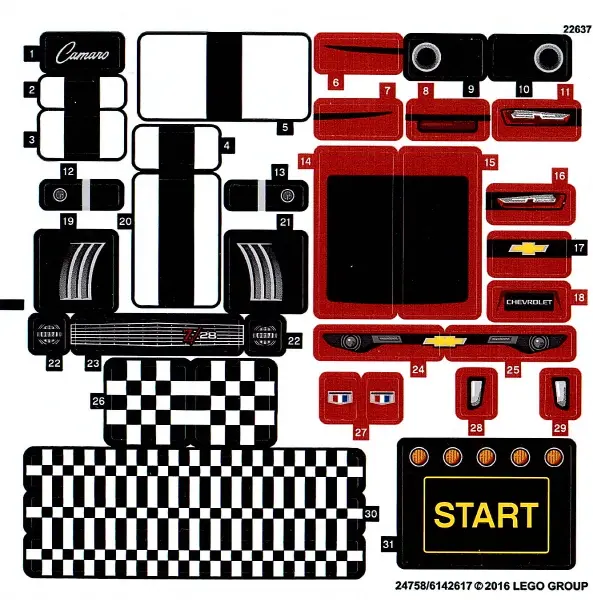 Sticker Sheet for Set 75874 - International Version - (24758/6142617)