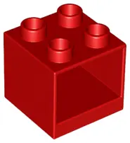 Red Duplo, Furniture Cabinet 2 x 2 x 1 1/2