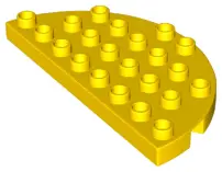 Yellow Duplo, Plate Round Corner 4 x 8 Double