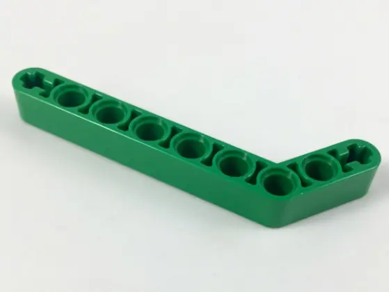 Green Technic, Liftarm, Modified Bent Thick 1 x 9 (7 - 3)