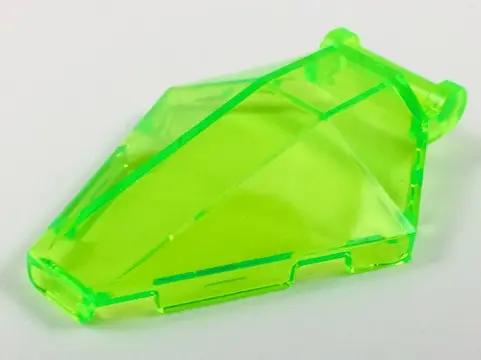 Trans-Bright Green Windscreen 6 x 4 x 1 Hexagonal with Bar Handle