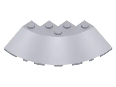 Light Bluish Gray Brick, Round Corner 6 x 6 with Slope 33 Edge, Facet Cutout