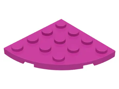 Dark Pink Plate, Round Corner 4 x 4