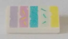 White Slope 30 1 x 2 x 2/3 with Medium Lavender, Dark Pink, Medium Azure, Light Aqua and Bright Ligh
