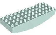Light Aqua Duplo, Brick 4 x 12 x 2 with Curved Bottom