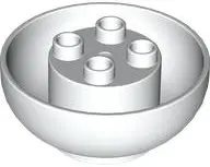 White Duplo, Brick Round 4 x 4 x 1 1/2 Dome Bottom with 2 x 2 Studs