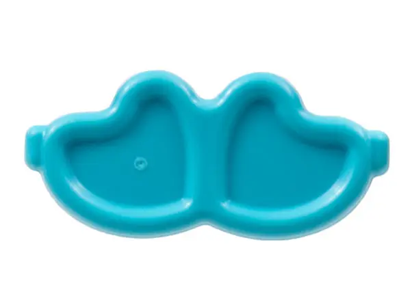 Medium Azure Minifigure, Utensil Trolls Glasses, Angled Hearts with Pin
