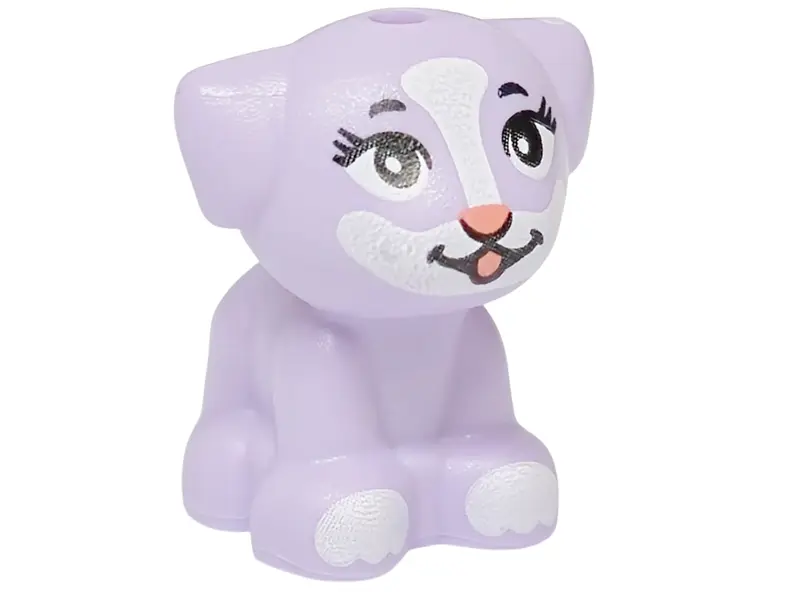 Dog, Friends Style, Puppy, Standing, Small with White Muzzle and Paws, Black Eyes, Eyelashes and Eye