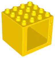Yellow Duplo Door / Window Frame 4 x 4 x 3 Thin Top