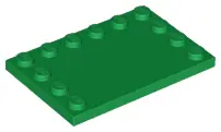 Green Tile, Modified 4 x 6 with Studs on Edges