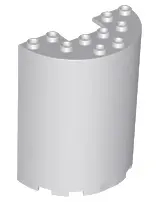 Light Bluish Gray Cylinder Half 3 x 6 x 6 with 1 x 2 Cutout