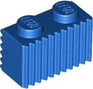 Blue Brick, Modified 1 x 2 with Grille / Fluted Profile