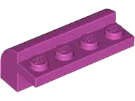 Magenta Slope, Curved 2 x 4 x 1 1/3 with 4 Recessed Studs