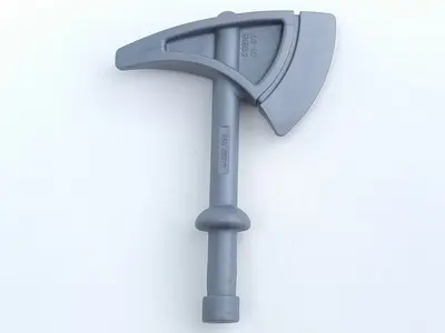 Flat Silver Duplo Utensil Axe / Tomahawk with Tapered Round Handle Top and Solid Handle Bottom