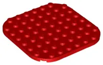 Red Plate, Round 8 x 8 with Rounded Corners