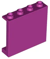 Magenta Panel 1 x 4 x 3 with Side Supports - Hollow Studs