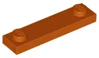 Dark Orange Plate, Modified 1 x 4 with 2 Studs without Groove