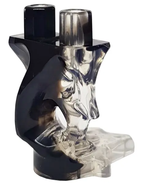 Trans-Clear Lower Body, Ghost with Marbled Black Pattern