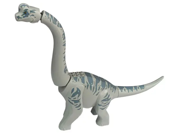 Light Bluish Gray Dinosaur Brachiosaurus with Sand Blue Stripes