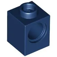 Dark Blue Technic, Brick 1 x 1 with Hole