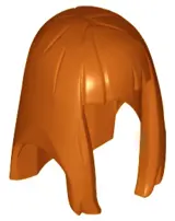 Dark Orange Minifigure, Hair Female Long Straight with Bangs - Flexible Rubber