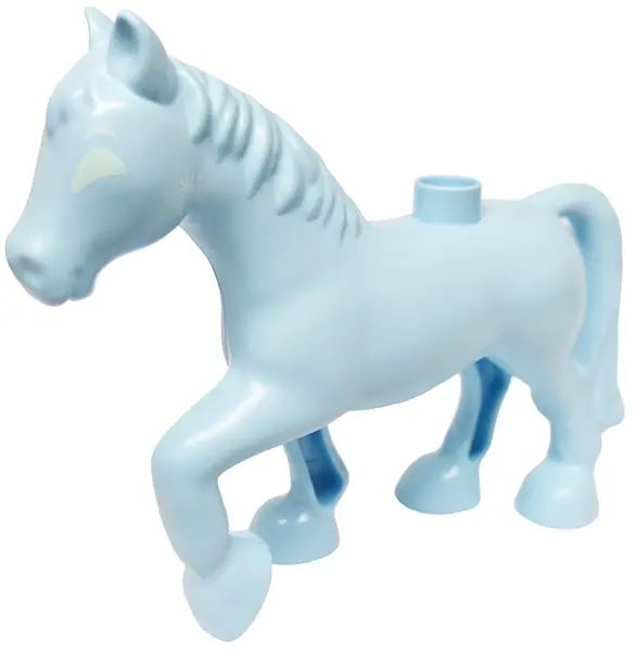 Bright Light Blue Duplo Horse with Light Aqua Eyes Pattern (Frozen Nokk)