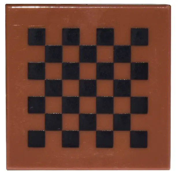 Reddish Brown Tile 2 x 2 with Black Checkered Pattern